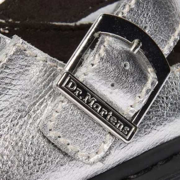 New Dr. Martens Laketen Slingback Mule silver metallic leather size 9 - Picture 5 of 8